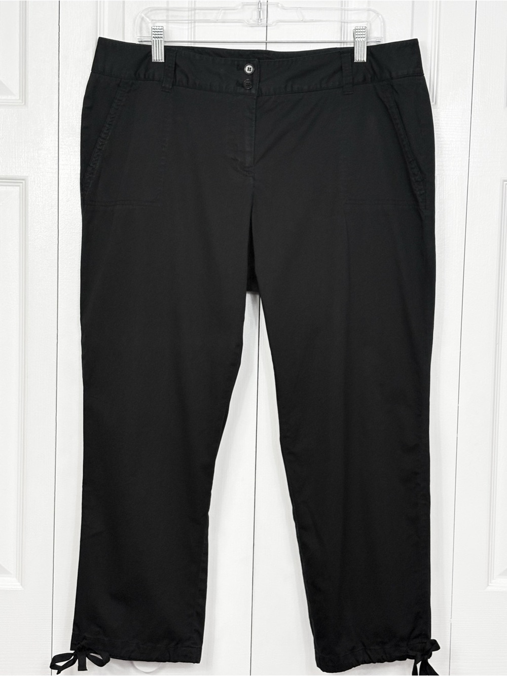 Talbots Black Signature Fit Mid-Rise Straight Leg Cropped Capri Pants 14W